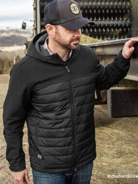 NEW DRI DUCK Men’s Quilted Puffer Jacket Black Size M